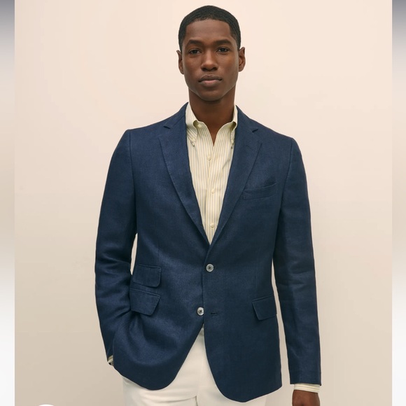 Brooks Brothers Men´s Silk & Linen Navy Blazer